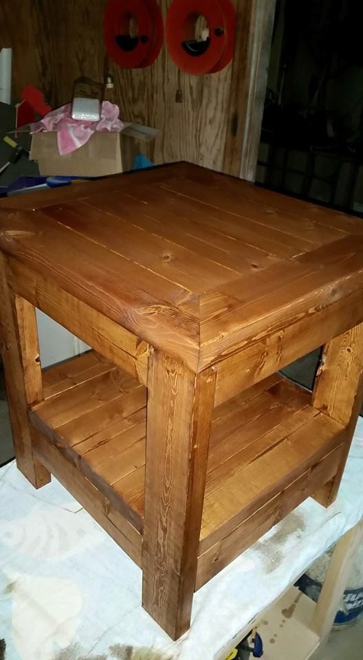 Rustic end table with storage drawer Ana White